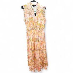 Cynthia Steffe Pink and Orange Floral Maxi Dress